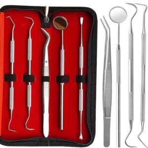 Premium 5-in-1 Plaque Remover Set – Stainless Steel Dental Tools for Deep Teeth Cleaning & Tartar Control