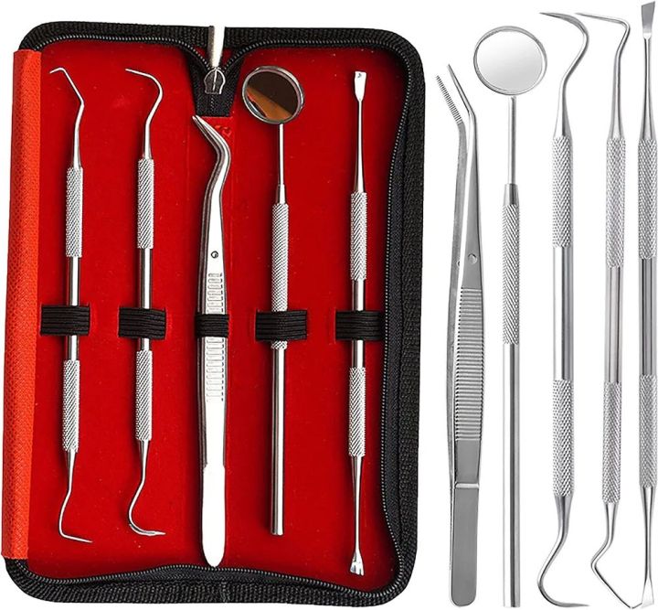 Premium 5-in-1 Plaque Remover Set – Stainless Steel Dental Tools for Deep Teeth Cleaning & Tartar Control