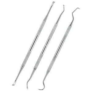 Zshan 3-Piece Oral Care Dental Tools Set – Hoe-Type Dental Cleaner, Tooth Stain Remover & Curved Angle Probe