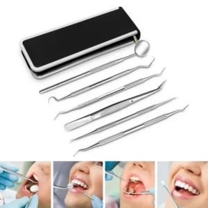 6-Piece Professional Dental Tools Set – Includes Floss Picks, Tartar Scraper & Mouth Mirror for Effective Personal Oral Care